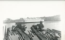 Logs and boats in Victoria's inner harbour