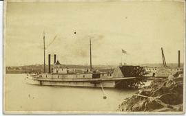 Ship with paddle wheel